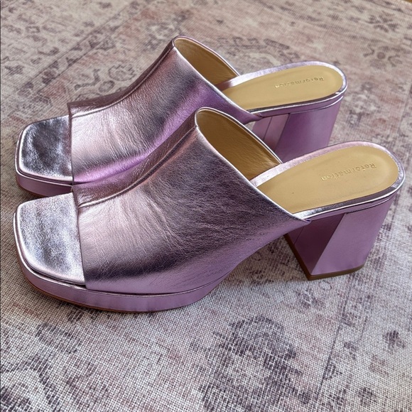 Reformation Mia Platform Sandal Pink Pearl Size 10 - Picture 9 of 15